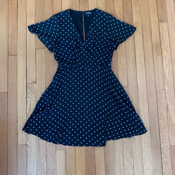 Express black and white polka dot dress - Picture 2 of 3
